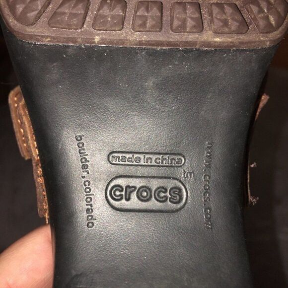 Crocs Brown Slide Mule Clogs Size 7 - Picture 6 of 11